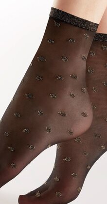 Sparkly Spot enkelsokjes met gouden boord