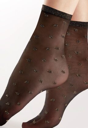 Sparkly Spot enkelsokjes met gouden boord