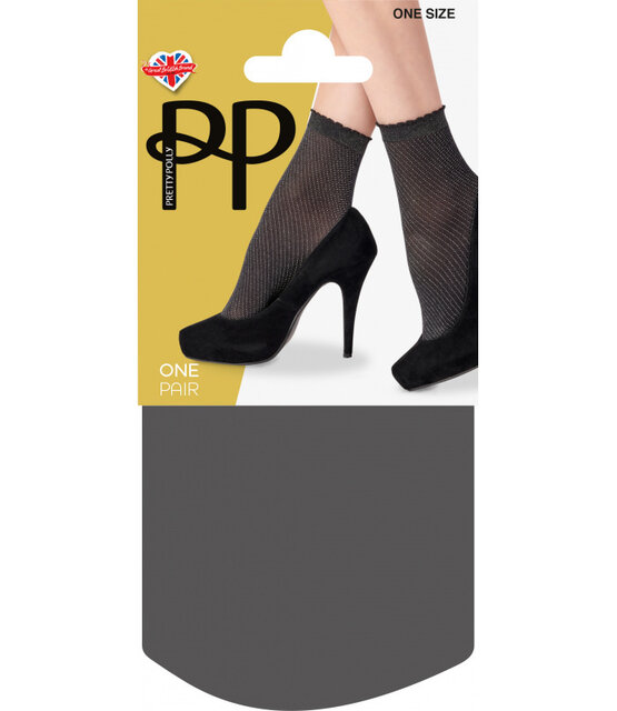 Diagonal Sparkly Anklet (damessokje) 1 Size Black/Silver Diagonal Sparkly Anklet (damessokje) 1 Size Black/Silver