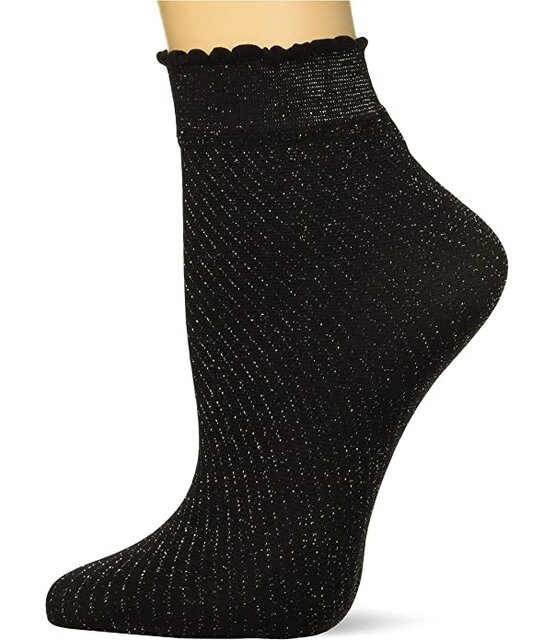 Diagonal Sparkly Anklet (damessokje) 1 Size Black/Silver Diagonal Sparkly Anklet (damessokje) 1 Size Black/Silver