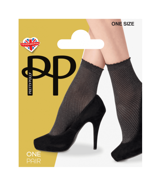 Diagonal Sparkly Anklet (damessokje) 1 Size Black/Silver Diagonal Sparkly Anklet (damessokje) 1 Size Black/Silver