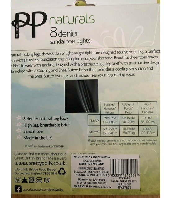 8D. "Naturals" Sandal toe zomer Panty 8D. "Naturals" Sandal toe zomer Panty