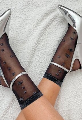 Sparkly Star Mesh enkelsokjes met sterren