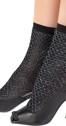 Double Layer Lurex netsokjes met glitter