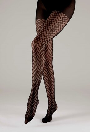 Cubist Chevron 20 Den. panty met kubuspatroon