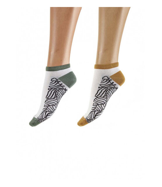 Abstract Leaf Pattern Bamboo sneaker damessokken 2PP Abstract Leaf Pattern Bamboo sneaker damessokken 2PP