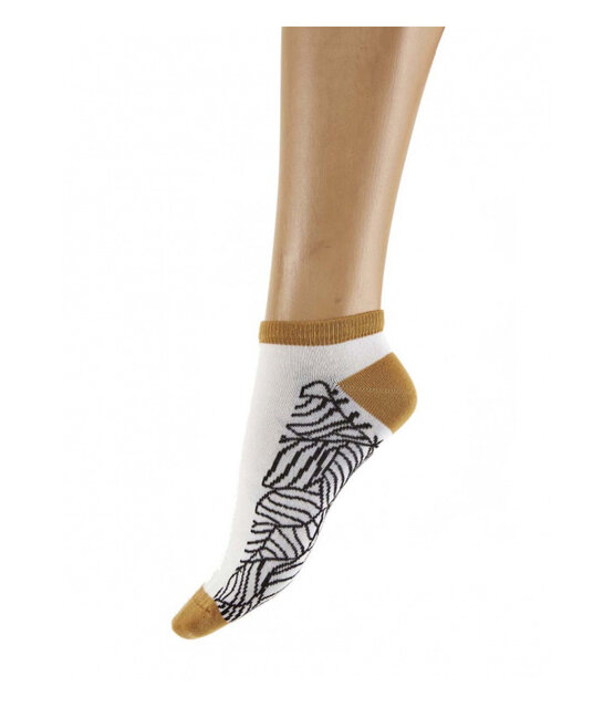 Abstract Leaf Pattern Bamboo sneaker damessokken 2PP Abstract Leaf Pattern Bamboo sneaker damessokken 2PP