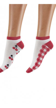 Cherry Pattern bamboe sneakersokken – 2 paar