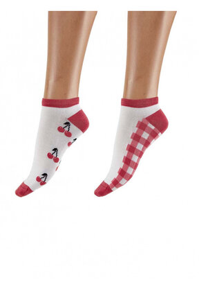 Cherry Pattern bamboe sneakersokken – 2 paar