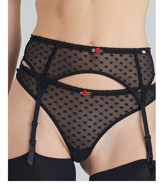 Pretty Polly - Heart Mesh jarretel - Black Pretty Polly - Heart Mesh jarretel - Black