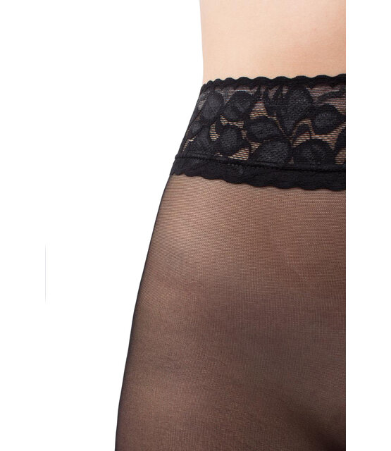 Giulia Impresso 40 denier Gladde opaque panty met kanten boord