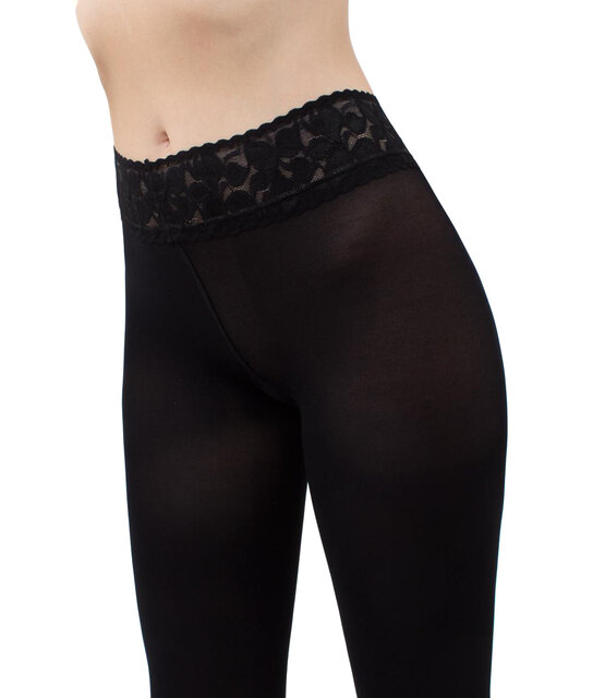 Giulia Impresso 100 denier Gladde opaque panty met kanten boord Giulia Impresso 100 denier Gladde opaque panty met kanten boord