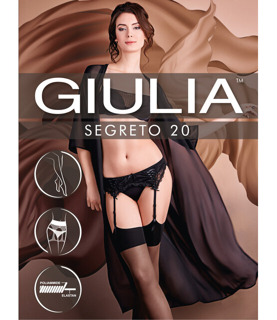 Giulia Segreto 20 Zwarte 20 denier jarretel kousen Giulia Segreto 20 Zwarte 20 denier jarretel kousen