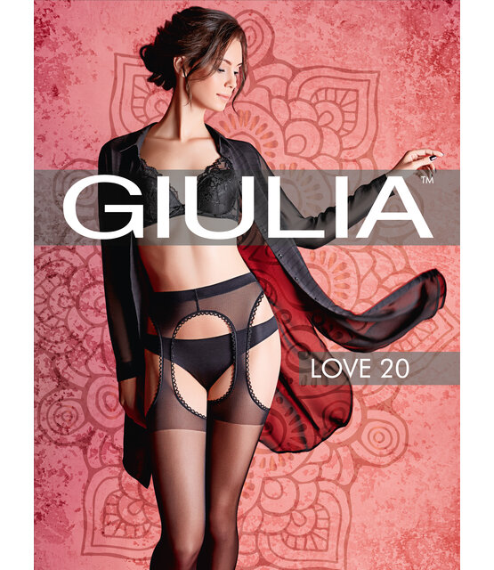 GIULIA - Open Kruis - Love 20 zwarte strip-panty