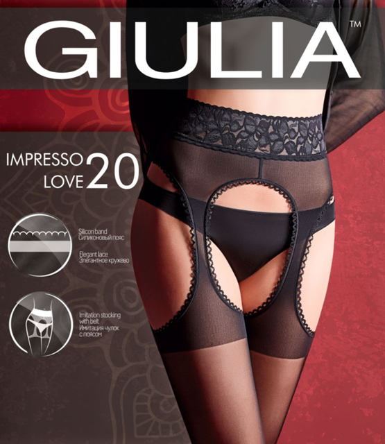 Giulia Open Kruis Strip Panty Impresso Love 20 Den Giulia Open Kruis Strip Panty Impresso Love 20 Den