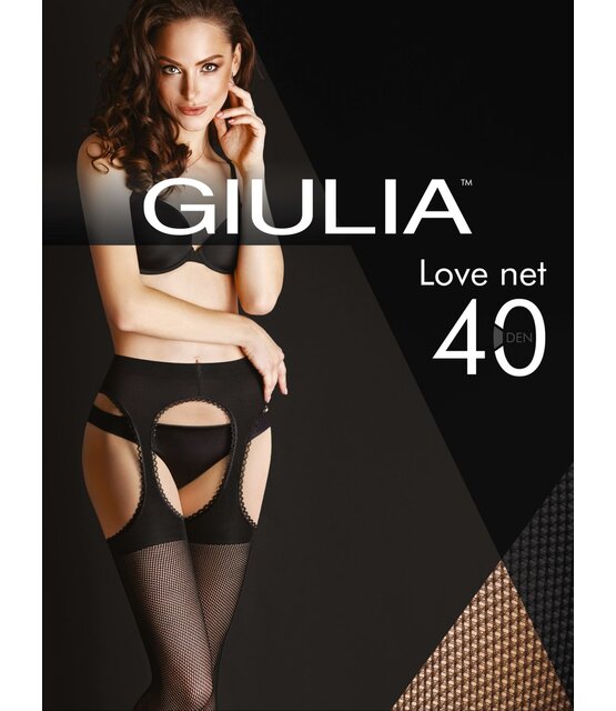 Giulia Love Net 40  Den net Open Kruis Jarretel Panty Giulia Love Net 40  Den net Open Kruis Jarretel Panty
