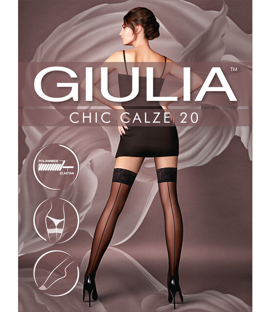 Giulia Chic Calze 20 Denier Hold Ups met Naad