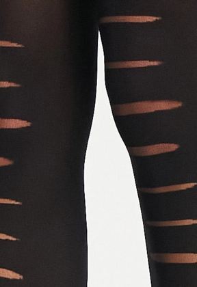 Slashed 40 Den. panty met voor- of achternaad