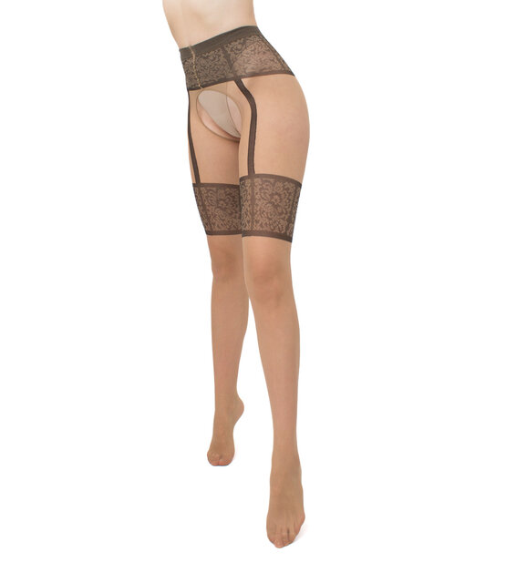 Guilia Open Kruis Panty Intimo Noir 20 Denier Suspender Guilia Open Kruis Panty Intimo Noir 20 Denier Suspender