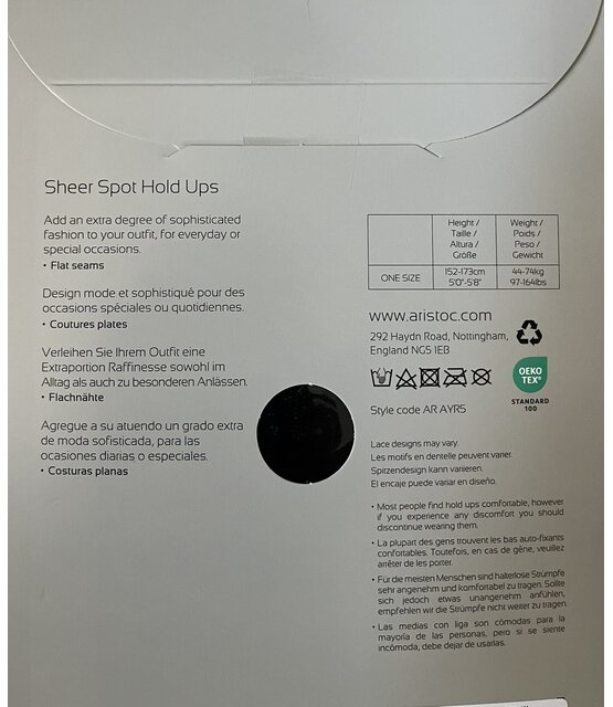 Aristoc Zwarte Stippen Hold Up kousen – Elegant en Stijlvol Aristoc Zwarte Stippen Hold Up kousen – Elegant en Stijlvol