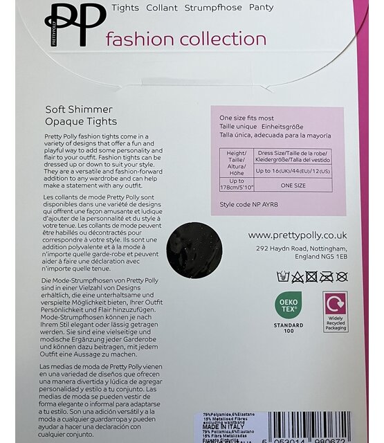 Pretty Polly Soft Shimmer Opaque  Lurex Panty