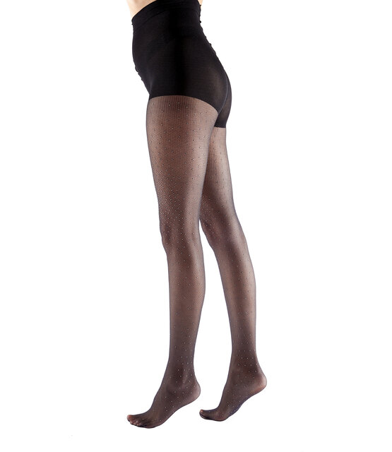 Pretty Polly Embellished fine Fishnet Panty met zilvere stippen