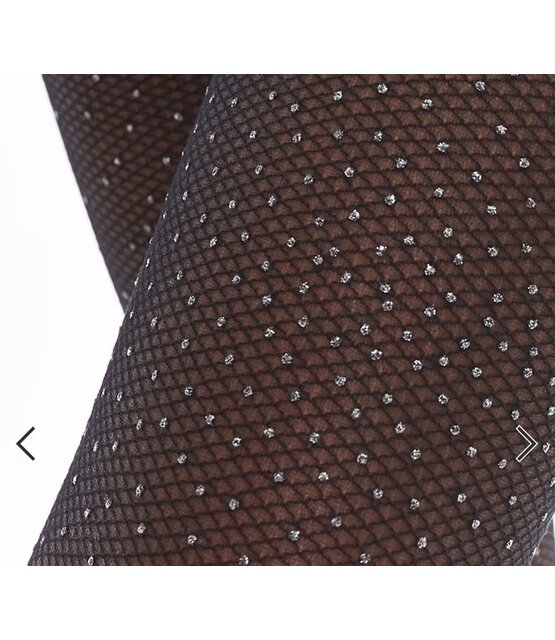 Pretty Polly Embellished fine Fishnet Panty met zilvere stippen