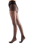 pretty Polly fine mesh zwarte panty met strikjes