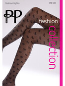 pretty Polly fine mesh zwarte panty met strikjes