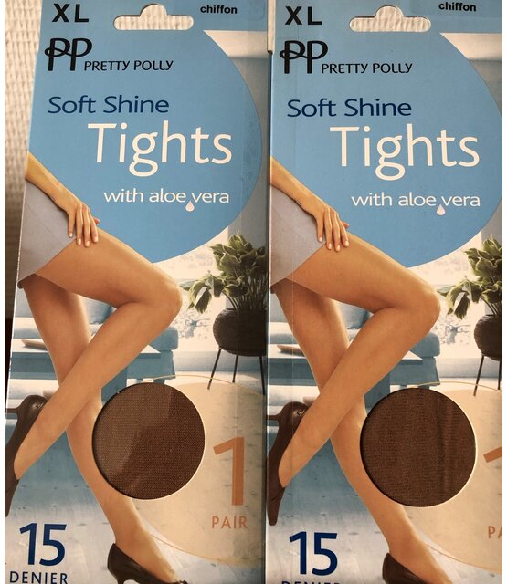 Pretty Polly  15 denier  soft shine panty  XL  Chiffon 2 paar voordeelverpakking