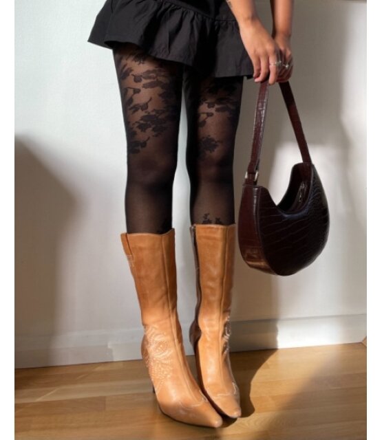 Pretty Polly Autumn Fall Floral Mesh Panty