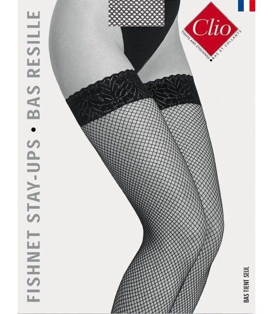 Clio Fishnet Stay Ups met Kanten Boord – Franse Elegantie