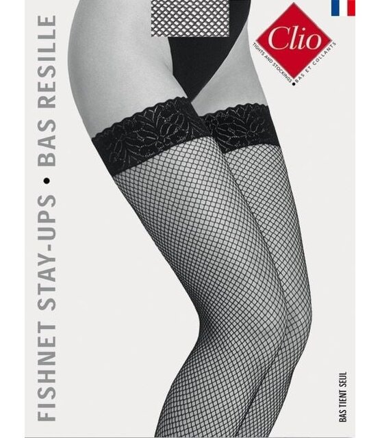 Clio Fishnet Stay Ups met Kanten Boord – Franse Elegantie