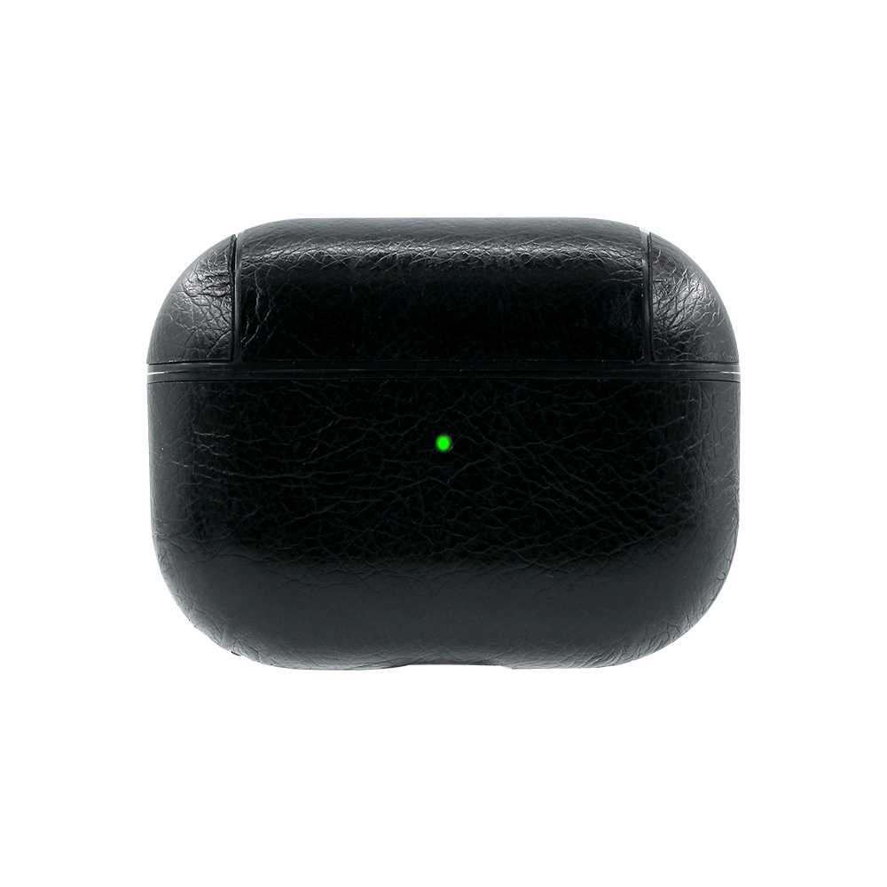 Apple Airpods 1 en 2 Lederlook Case - Leer - Hardcase - Sleutelhanger - Kunstleer - Apple Airpods - Zwart afbeelding