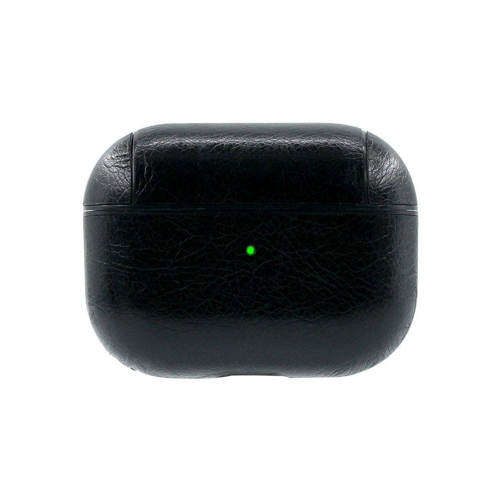 Apple Airpods Pro Lederlook Case - Kunstleer - Hardcase - Sleutelhanger - Kunstleer - Apple Airpods - Zwart
