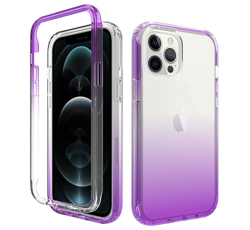 JVS Products iPhone 13 Pro Max hoesje - Full body - 2 delig - Shockproof - Siliconen - TPU - Paars kopen