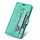 iPhone 13 hoesje - Bookcase - Koord - Pasjeshouder - Portemonnee - Rits - Kunstleer - Turquoise