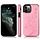 iPhone 13 Pro Max hoesje - Backcover - Pasjeshouder - Portemonnee - Bloemenprint - Kunstleer - Roze