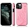 iPhone 13 Pro hoesje - Backcover - Pasjeshouder - Portemonnee - Bloemenprint - Kunstleer - Roze