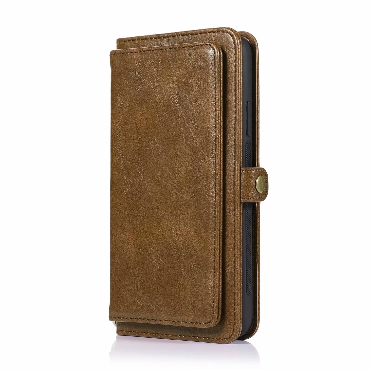 iPhone 13 Pro hoesje - Bookcase - Afneembaar 2 in 1 - Backcover - Pasjeshouder - Portemonnee - Kunstleer - Bruin afbeelding