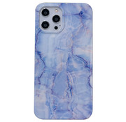 JVS Products iPhone 13 Pro Back Cover Hoesje Marmer - Marmerprint - Marble Design - Soft TPU - Backcover - Apple iPhone 13 Pro - Marmer Blauw / Paars