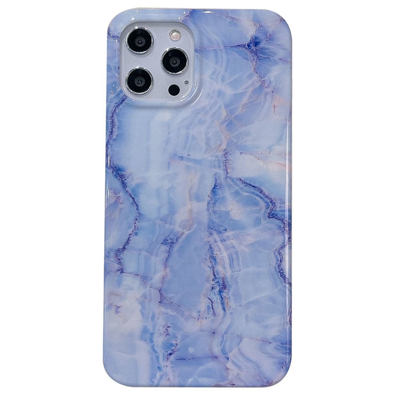 iPhone 13 Pro Back Cover Hoesje Marmer - Marmerprint - Marble Design - Soft TPU - Backcover - Apple iPhone 13 Pro - Marmer Blauw / Paars