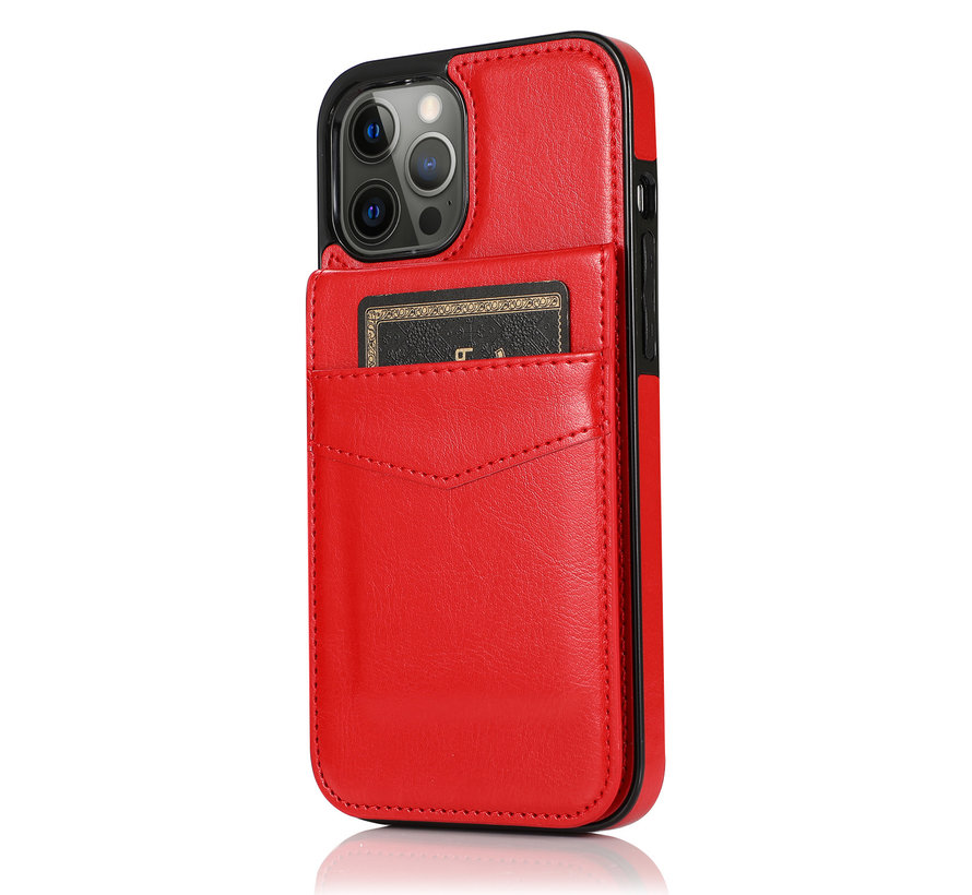 iPhone XR hoesje - Backcover - Pasjeshouder - Portemonnee - Kunstleer - Rood kopen