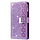 iPhone 13 Pro Max hoesje - Bookcase - Koord - Pasjeshouder - Portemonnee - Glitter - Bloemenpatroon - Kunstleer - Paars