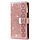 iPhone 13 Pro hoesje - Bookcase - Koord - Pasjeshouder - Portemonnee - Glitter - Bloemenpatroon - Kunstleer - Rose Goud