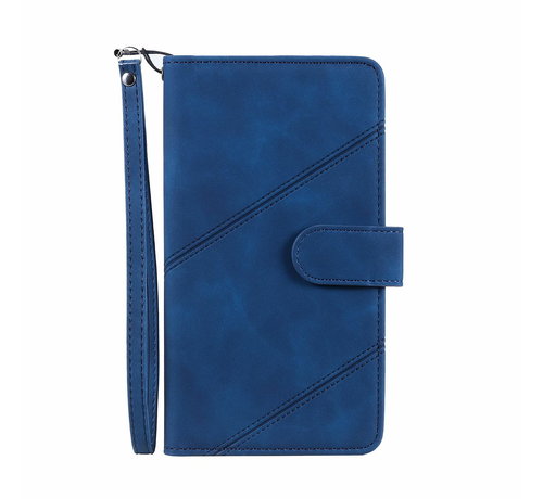 JVS Products iPhone 13 hoesje - Bookcase - Koord - Pasjeshouder - Portemonnee - Kunstleer - Blauw kopen