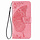 iPhone 13 hoesje - Bookcase - Pasjeshouder - Portemonnee - Vlinderpatroon - Kunstleer - Roze