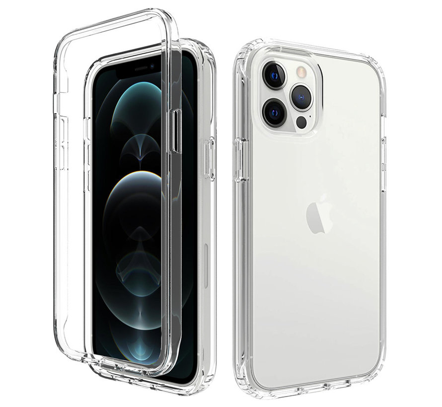 iPhone 13 Pro Full Body Hoesje - 2-delig Back Cover Siliconen Case TPU Schokbestendig - Apple iPhone 13 Pro - Transparant kopen