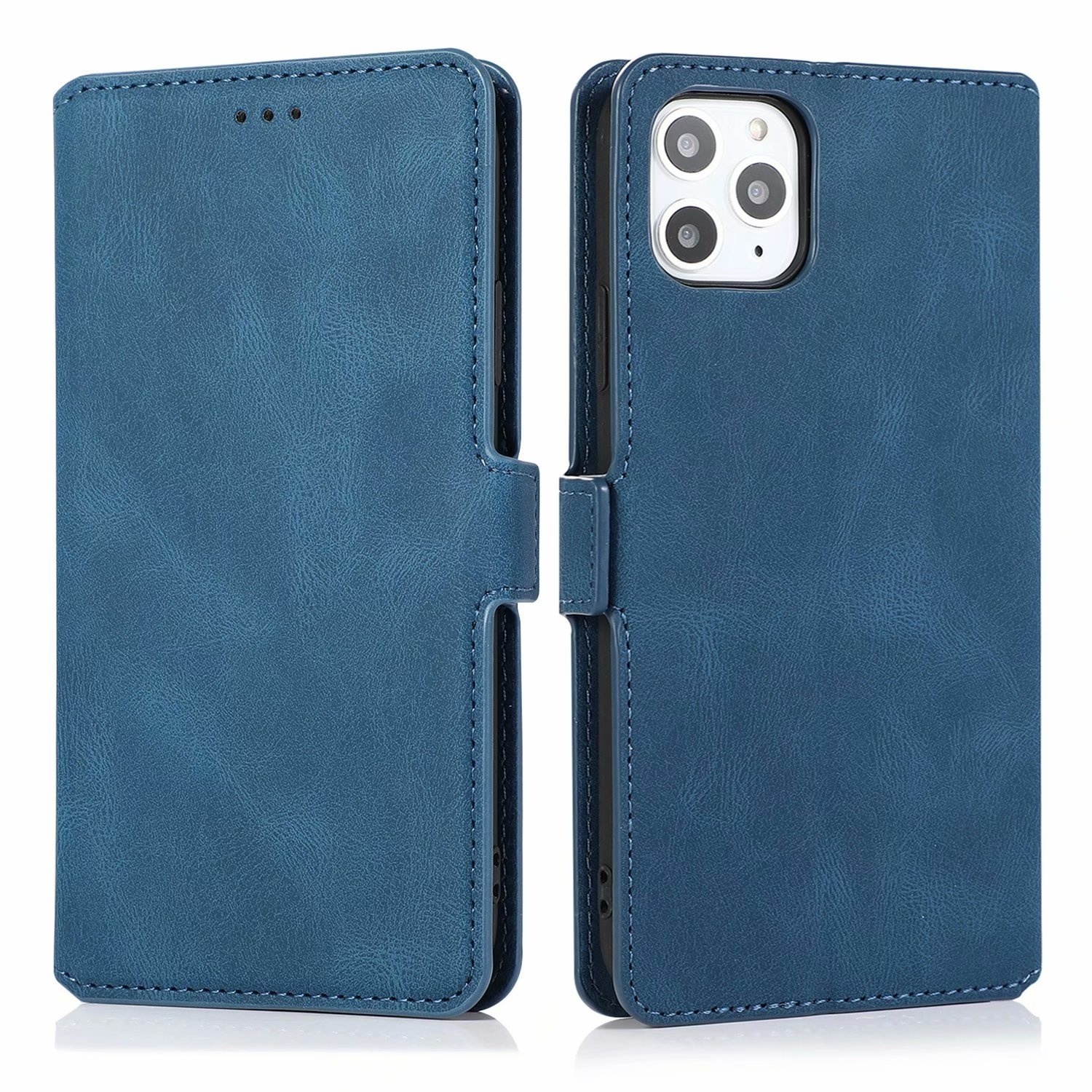 iPhone 13 Pro Max hoesje - Bookcase - Pasjeshouder - Portemonnee - Kunstleer - Blauw afbeelding