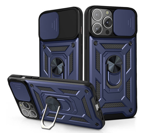 JVS Products iPhone 13 hoesje - Backcover - Rugged Armor - Camerabescherming - Extra valbescherming - TPU - Blauw kopen